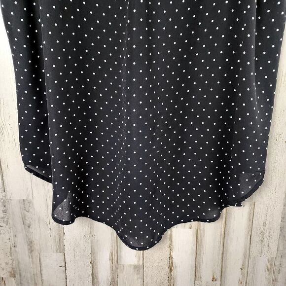 Talbots Georgette Tunic Tank Black Dots Size 1 - Picture 9 of 10